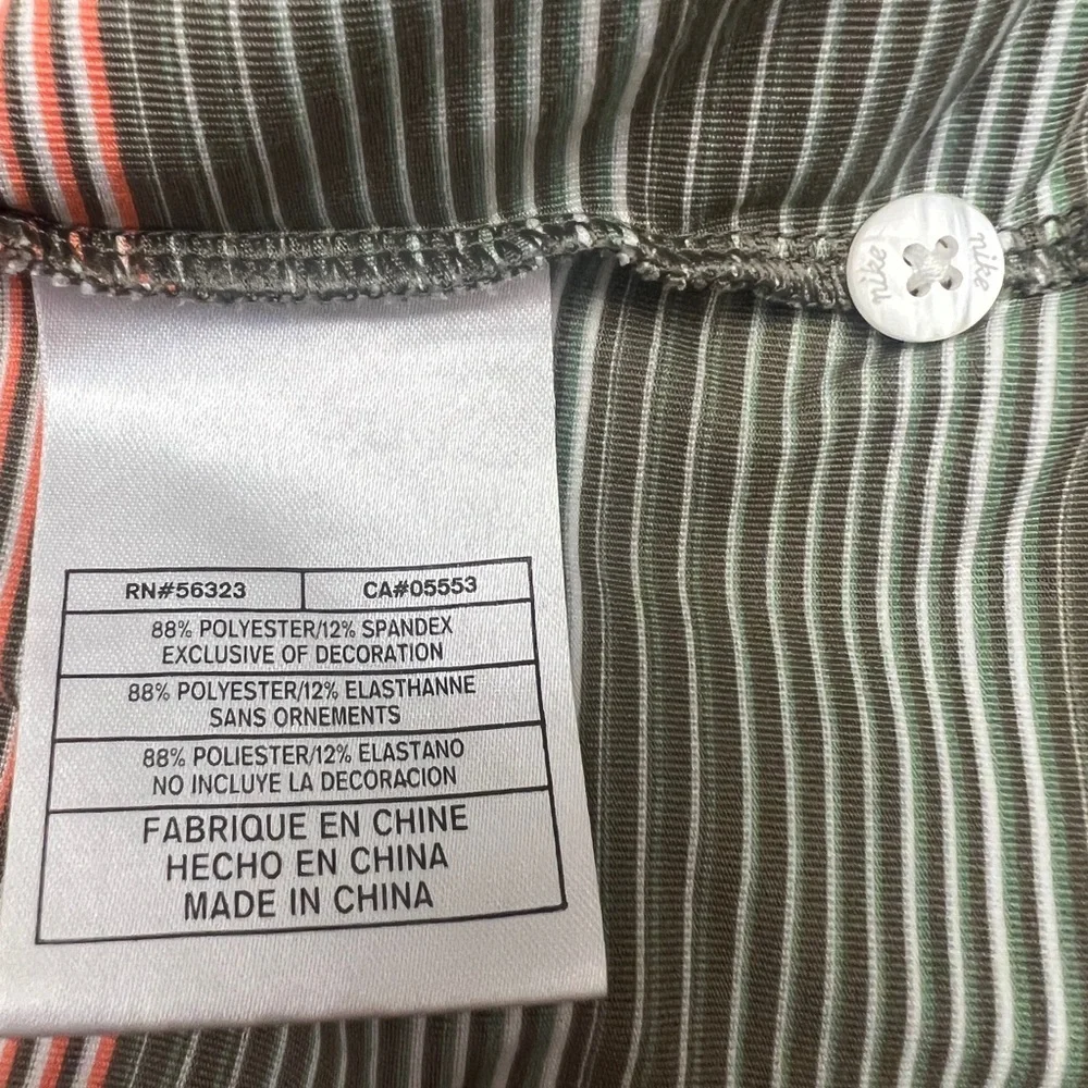 Nike Golf striped polo - green/orange - size L - FIT DRY